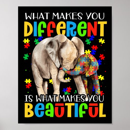 Verschillende mooie Autisme-bewustwording Puzzle P Poster (Voorkant)