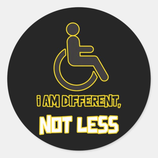 Verschillende niet minder persoon met handicap Whe Ronde Sticker (Voorkant)