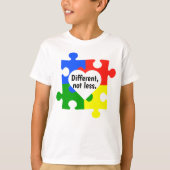 Verschillende, niet minder puzzelstukjes Hart Wit T-shirt (Voorkant)