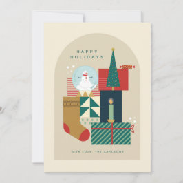 VERSCHILLENDE OBJECTEN VAN EEN WONDERLIJK FEESTSEI FEESTDAGENKAART