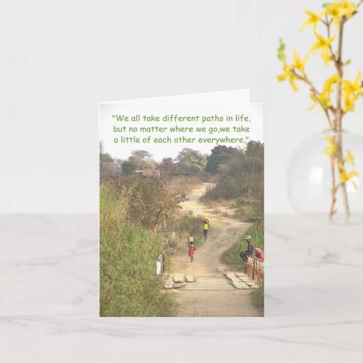 "Verschillende paden" / mensen die slingerend vuil Kaart (Gele Bloem)