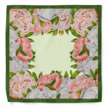 Verschillende pioenen op een bandana