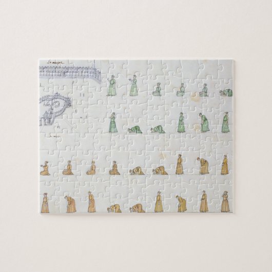 Verschillende posities van het lichaam tijdens het legpuzzel (Horizontaal)