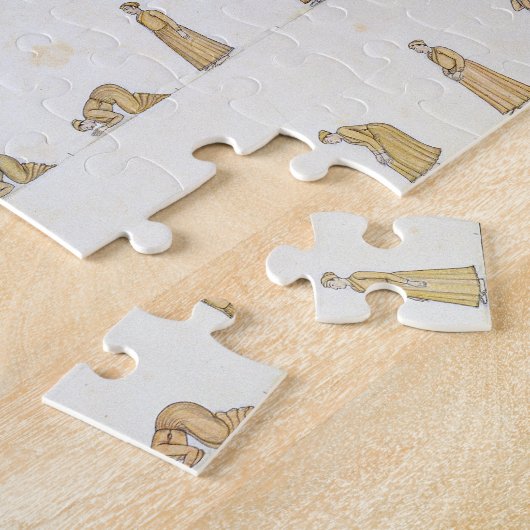 Verschillende posities van het lichaam tijdens het legpuzzel (Zijkant)