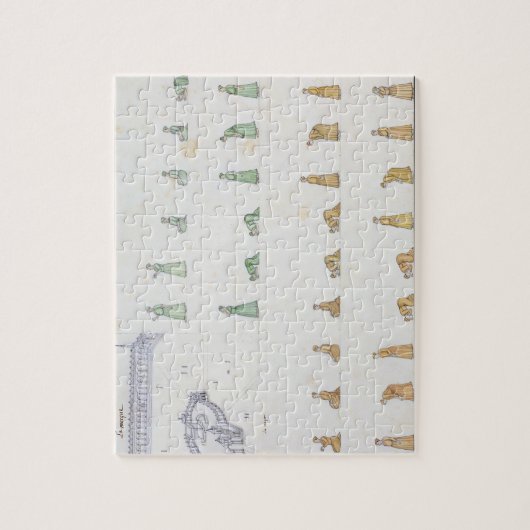 Verschillende posities van het lichaam tijdens het legpuzzel (Verticaal)