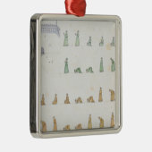 Verschillende posities van het lichaam tijdens het metalen ornament (Rechts)