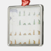 Verschillende posities van het lichaam tijdens het metalen ornament (Links)