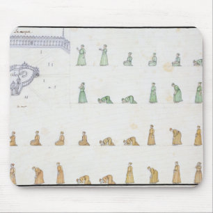 Verschillende posities van het lichaam tijdens het muismat