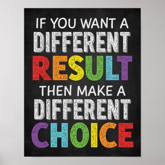 Verschillende resultaten Verschillende keuze Groei Poster (Voorkant)