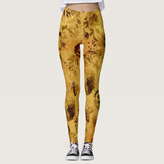 Verschillende Rozen van de Waterverf Leggings (Voorkant)