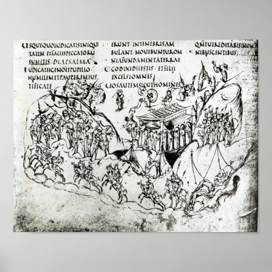 Verschillende scènes die een psalm 2 illustreren poster (Voorkant)