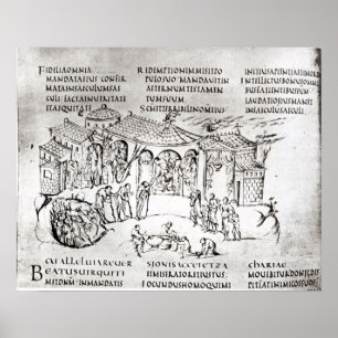 Verschillende scènes die een psalm illustreren poster