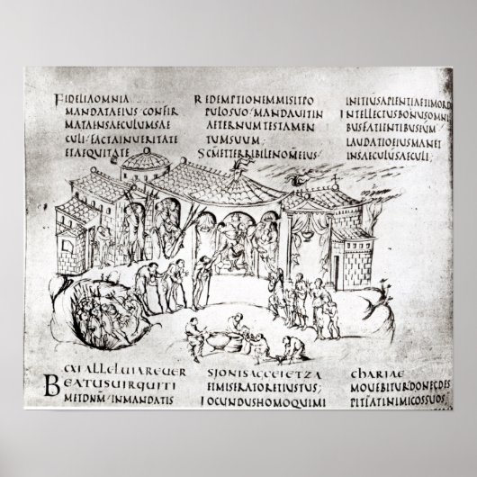 Verschillende scènes die een psalm illustreren poster (Voorkant)