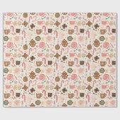 Verschillende Snoep en kerstsnoepjes Cadeaupapier (Vlak)