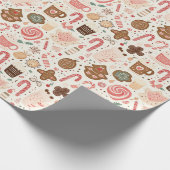 Verschillende Snoep en kerstsnoepjes Cadeaupapier (Hoek)