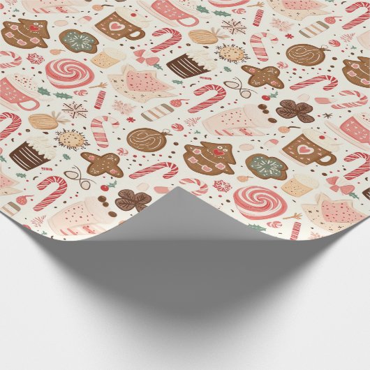 Verschillende Snoep en kerstsnoepjes Cadeaupapier (Hoek)