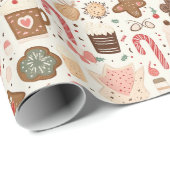 Verschillende Snoep en kerstsnoepjes Cadeaupapier (Rol Hoek)