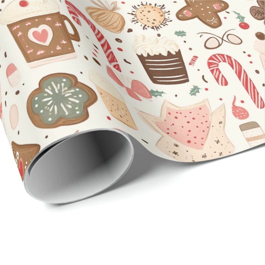 Verschillende Snoep en kerstsnoepjes Cadeaupapier (Rol Hoek)