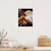 Verschillende soorten ambachtelijk brood poster (Keuken)