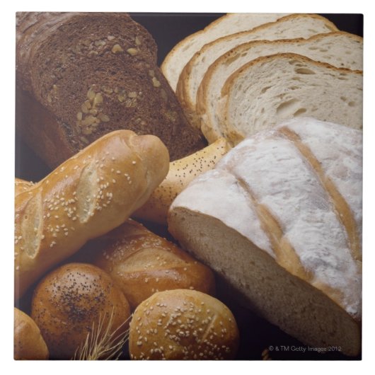 Verschillende soorten ambachtelijk brood tegeltje (Voorkant)