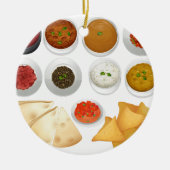 Verschillende soorten chips en dips keramisch ornament (Voorkant)