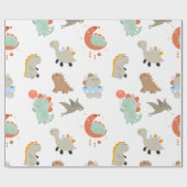 Verschillende soorten dinosaurussen voor kinderen  cadeaupapier (Vlak)