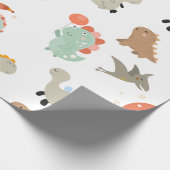 Verschillende soorten dinosaurussen voor kinderen  cadeaupapier (Hoek)