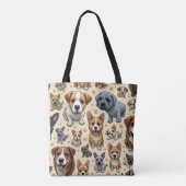 Verschillende soorten honden schoudertassen tote bag (Achterkant)