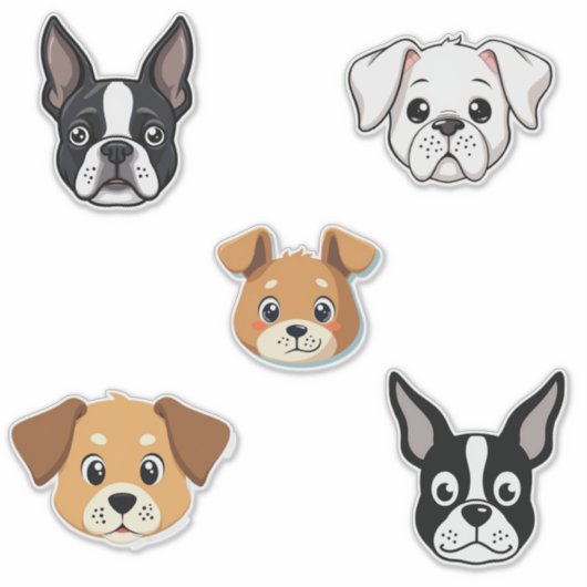 Verschillende soorten hondenrassen sticker (Voorkant)