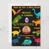 Verschillende soorten kleurrijke dinosaurussen kaart (Voorkant)