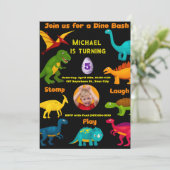 Verschillende soorten kleurrijke dinosaurussen kaart (Staand voorkant)