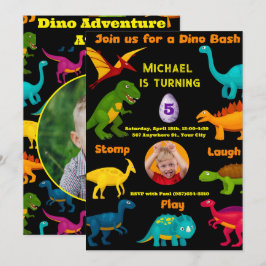 Verschillende soorten kleurrijke dinosaurussen kaart