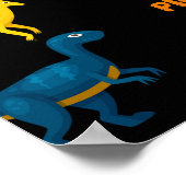 Verschillende soorten kleurrijke dinosaurussen poster (Hoek)