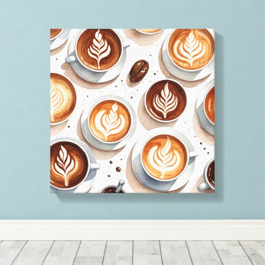 Verschillende soorten koffie canvas afdruk (Insitu (Houten vloer))