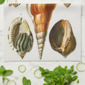  Verschillende soorten schelpen van weekdieren Theedoek (Gevouwen)
