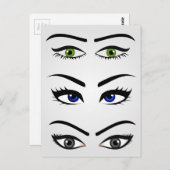 Verschillende soorten vrouwelijke ogen briefkaart (Voorkant / Achterkant)