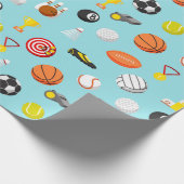 Verschillende sportelementen hebben kleurrijk patr cadeaupapier (Hoek)