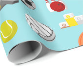 Verschillende sportelementen hebben kleurrijk patr cadeaupapier (Rol Hoek)