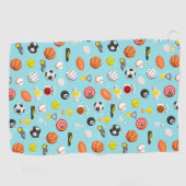 Verschillende sportelementen hebben kleurrijk patr golfhanddoek (Horizontaal)