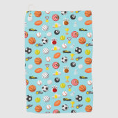 Verschillende sportelementen hebben kleurrijk patr golfhanddoek (Voorkant)