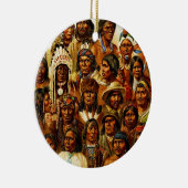 Verschillende stammen van Indiaanse collage Keramisch Ornament (Rechts)