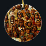 Verschillende stammen van Indiaanse collage Keramisch Ornament<br><div class="desc">Verschillende stammen van Indiaanse collage De reproductierechten van het afbeelding zijn te vinden in de link onderaan deze beschrijving. Dit afbeelding is digitaal gefilterd om het vertroebelen te verminderen. Dit effect is merkbaarder naarmate het afbeelding groter is. Meld u aan bij de heer Rebates voor GRATIS en bespaar 12% op...</div>