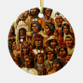 Verschillende stammen van Indiaanse collage Keramisch Ornament (Voorkant)