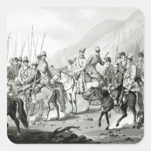 Verschillende stammen van Russische kozakken Vierkante Sticker (Voorkant)