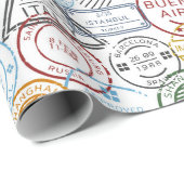 Verschillende steden nemen het patroon van de post cadeaupapier (Rol Hoek)