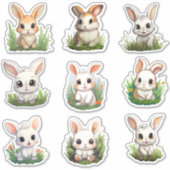 Verschillende Stijl Leuk Konijntje Custom-Cut Viny Sticker (Voorkant)