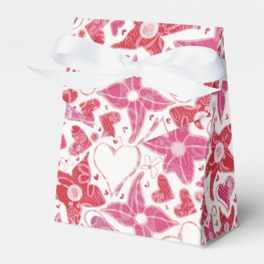 Verschillende stijl van bloem & harten patroon bedankdoosjes (Voorkant Zijde)