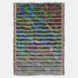 Verschillende strepen en gekraste vierkantjes van  deken