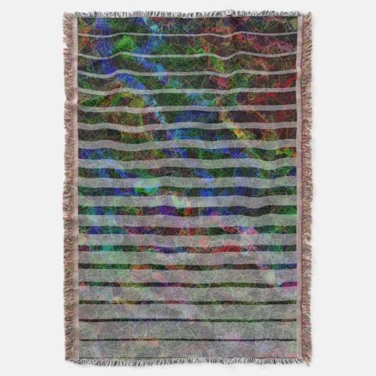 Verschillende strepen en gekraste vierkantjes van  deken (Voorkant Verticaal)