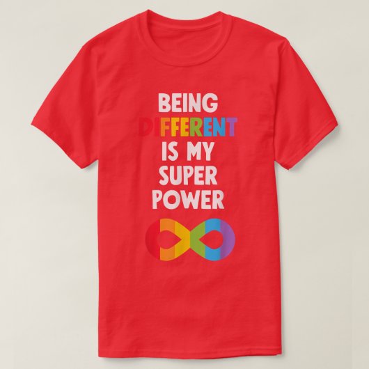 Verschillende superkrachtige neurodiversiteit ADHD T-shirt (Design voorkant)